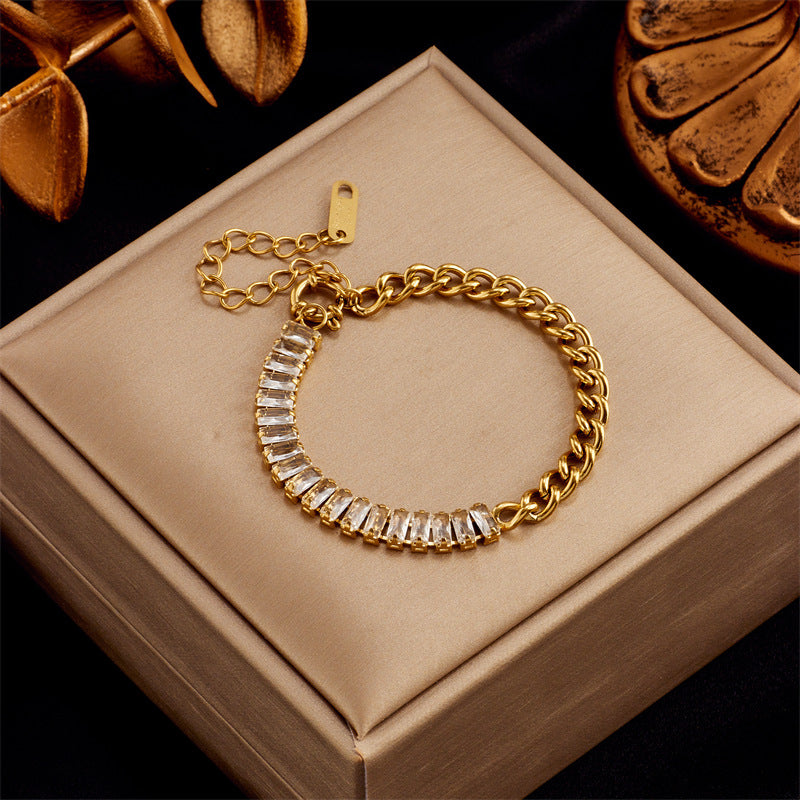 Women's Fashion Special-interest Simple Long Gang Drill Bracelet