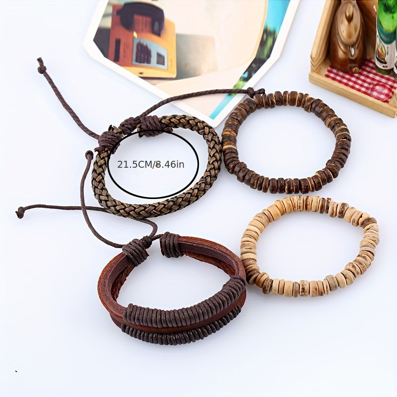 Ensemble de bracelets rétro simples européens et américains, tissage à faire soi-même