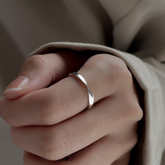 925 Sterling Silver Mobius Strip Simple Niche Design Simple Bracelet Ring