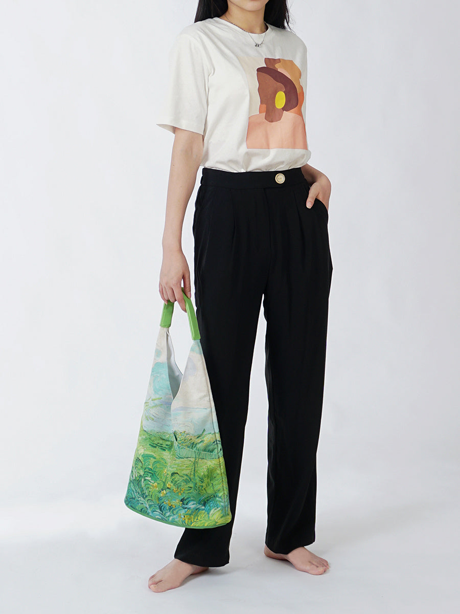 Sac en toile de champ de blé pour peinture à l'huile, sac à bandoulière Portable de grande capacité à la mode