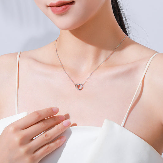 S925 Sterling Silver Heart-shape Lock Micro-inlaid Necklace