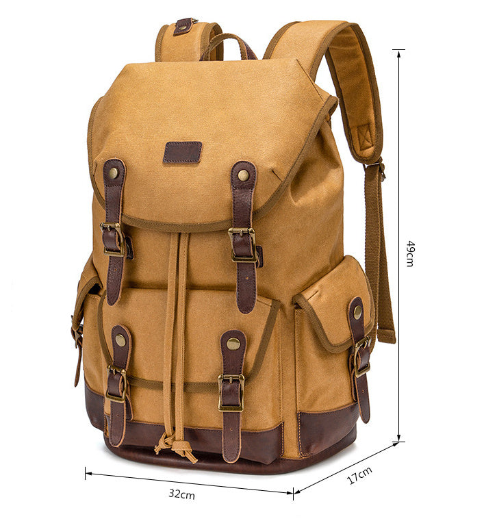 Sac à dos vintage en toile extérieure imperméable de grande capacité