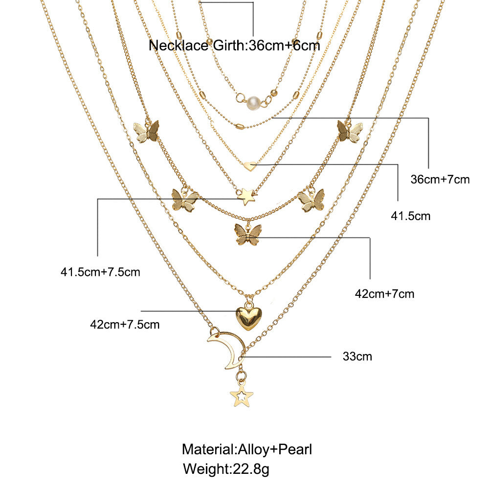 Alloy Necklace Suit Retro Creative