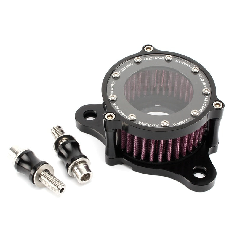 Motorcycle Accessories Modified CNC Aluminum Glass Transparent Classic Retro Air Filter