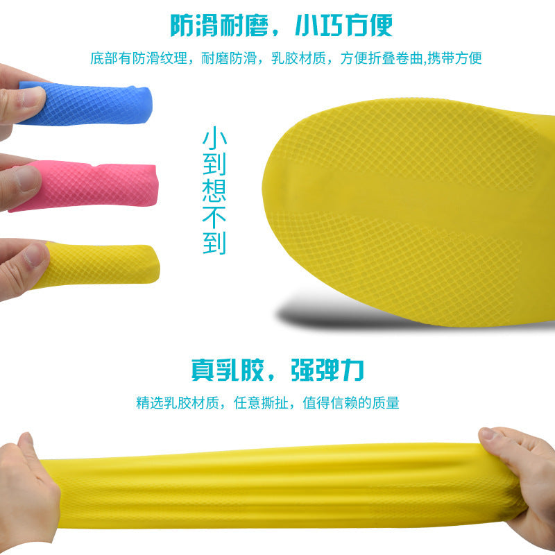 Bottes de pluie en silicone faciles à transporter pour hommes et femmes