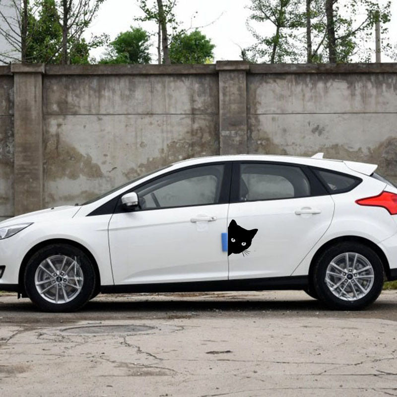 Pegatina decorativa reflectante para coche con personalidad de gato