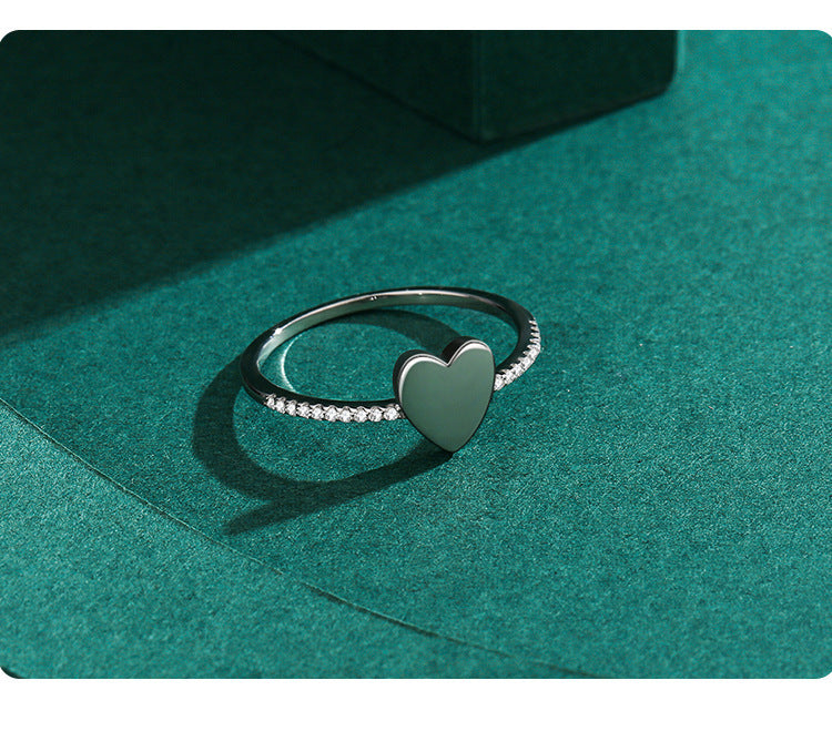 Women's Special-interest Design S925 Sterling Silver Heart-shaped Ring