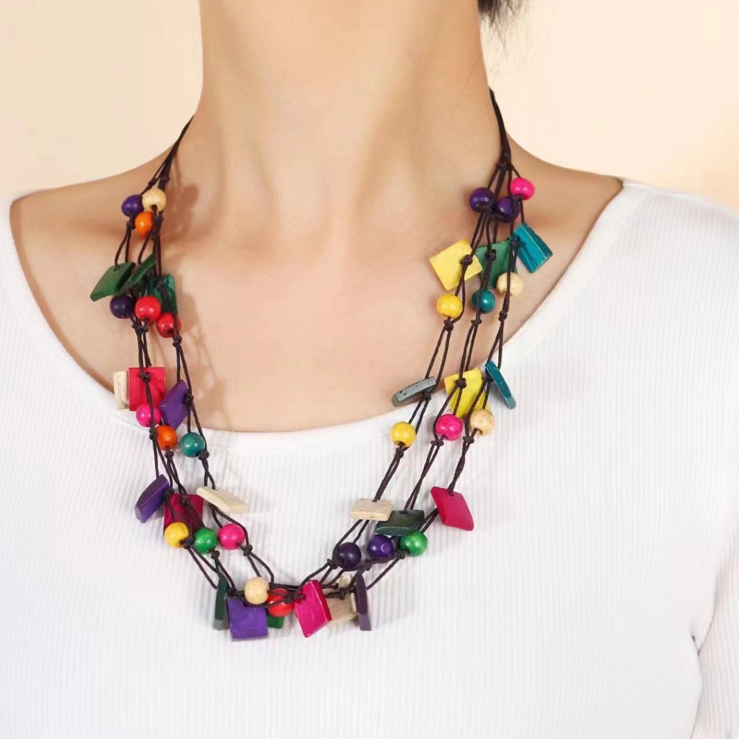 Bohemian Retro Exaggerated And Personalized Ethnic Style Color Necklace