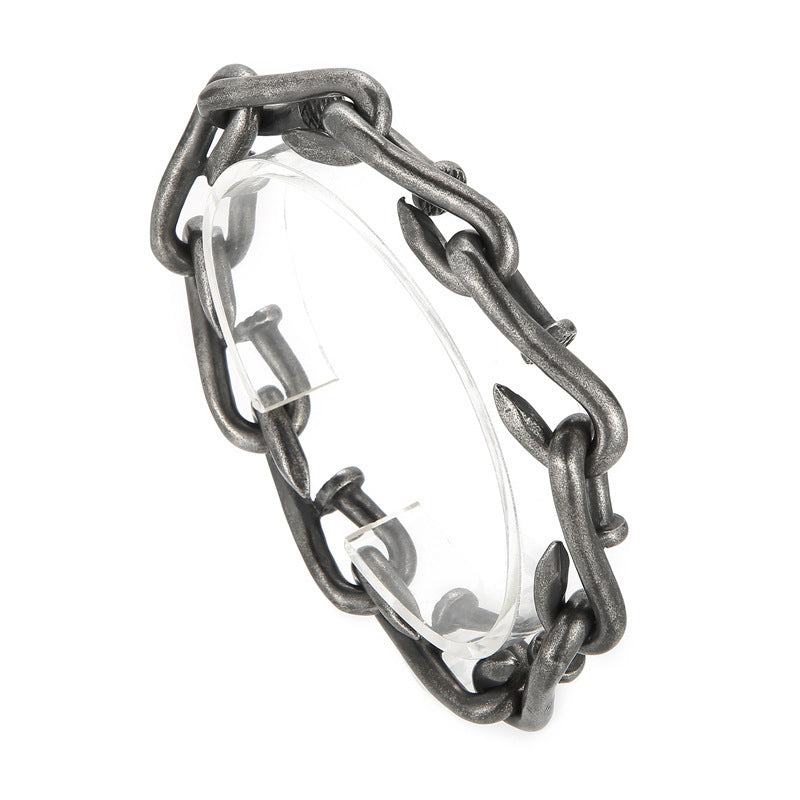 Retro Retro Style Personality Design Hook Buckle Titanium Steel Men's