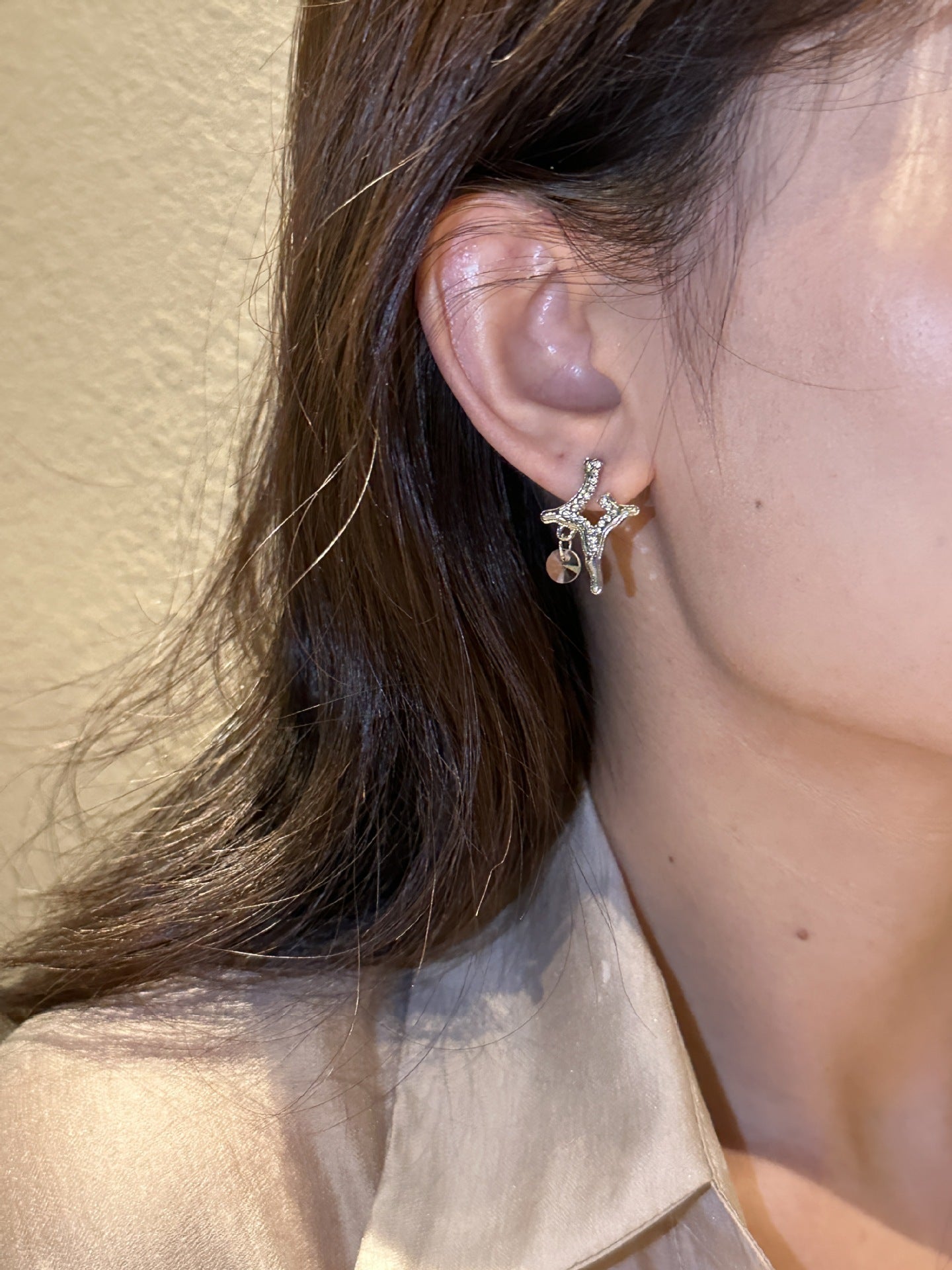 Boucles d'oreilles en Zircon en forme de cœur, simples, Style froid, en argent, de haute qualité