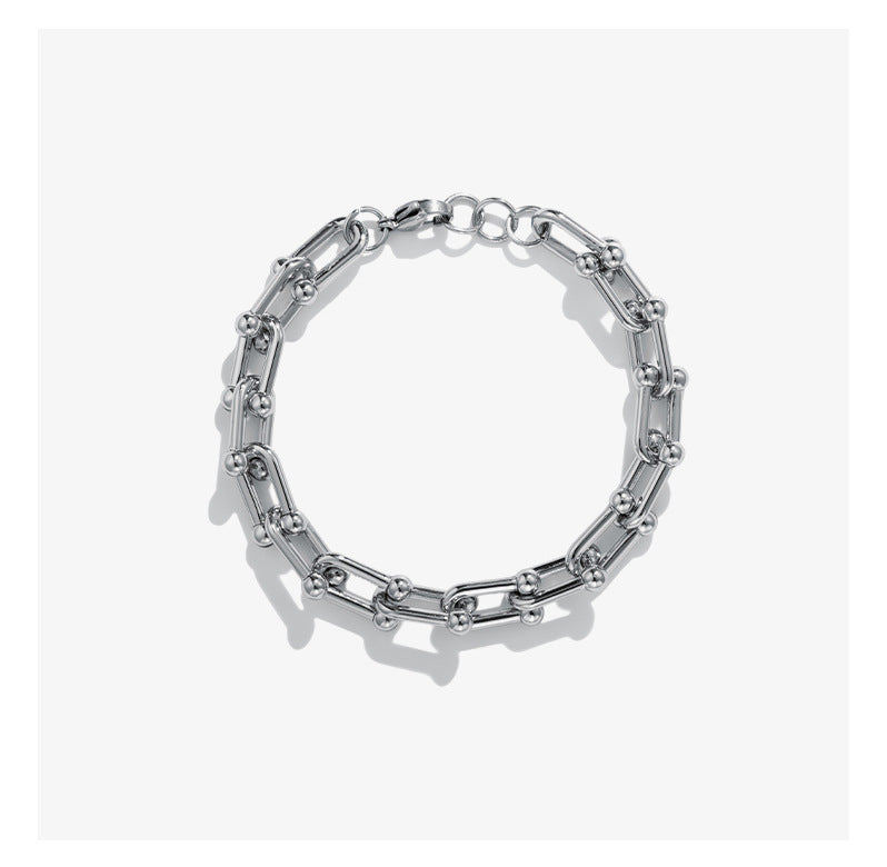 Bracelet minimaliste pour hommes, chaîne en fer à cheval
