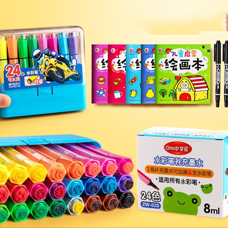 Juego de pinceles de pintura lavables seguros y no tóxicos