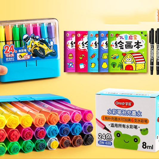 Ensemble de pinceaux de peinture lavables, sûrs et non toxiques