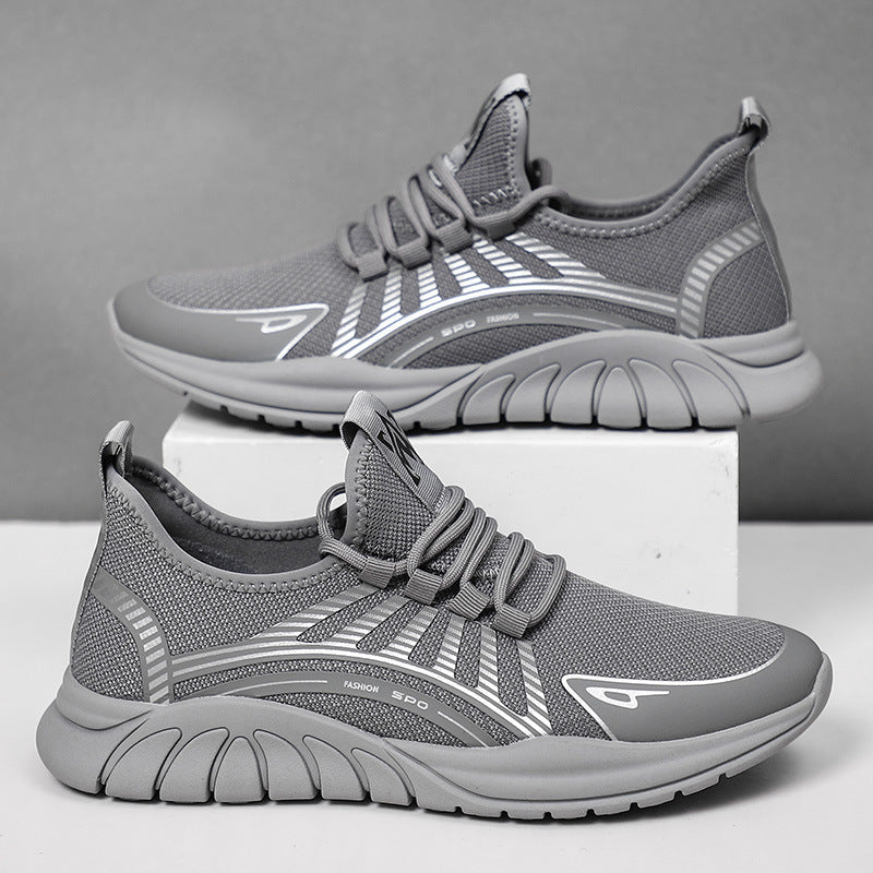 Zapatos para correr transpirables informales Flyknit de moda para hombre