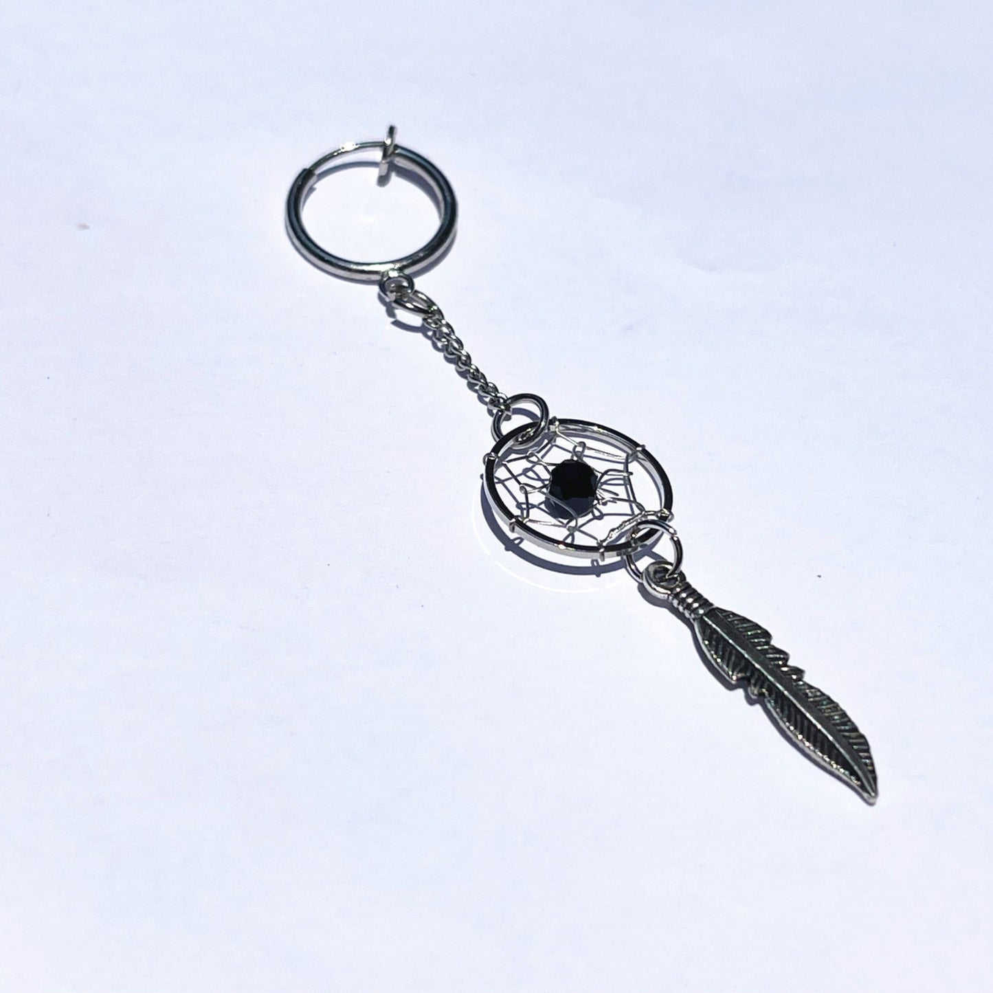 Dream Catcher Feather Net Stud Earrings For Men