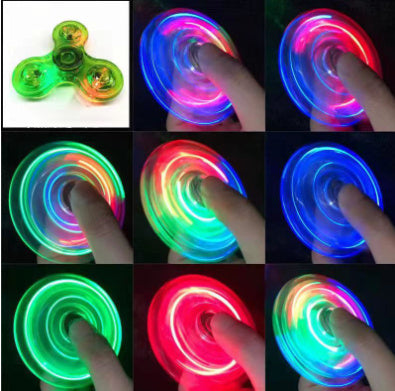 Luz LED luminosa Fidget Spinner mano mejores hilanderos brillan en la luz oscura EDC Figet Spiner dedo alivio del estrés juguetes