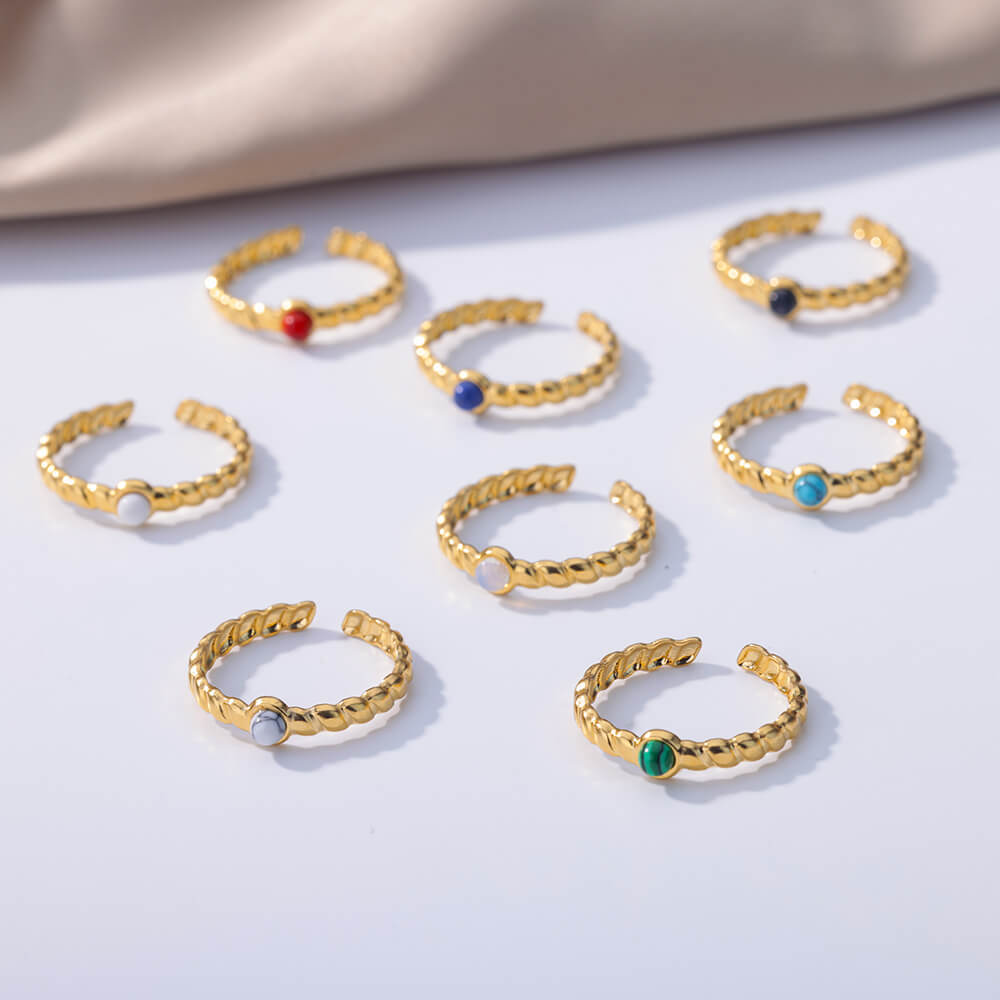 Round White Turquoise  Ring For Women