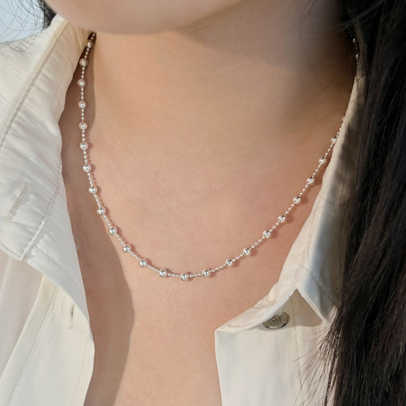 925 Sterling Silver Necklace For Women Choker Fashion Special-interest Design Sense Ornament