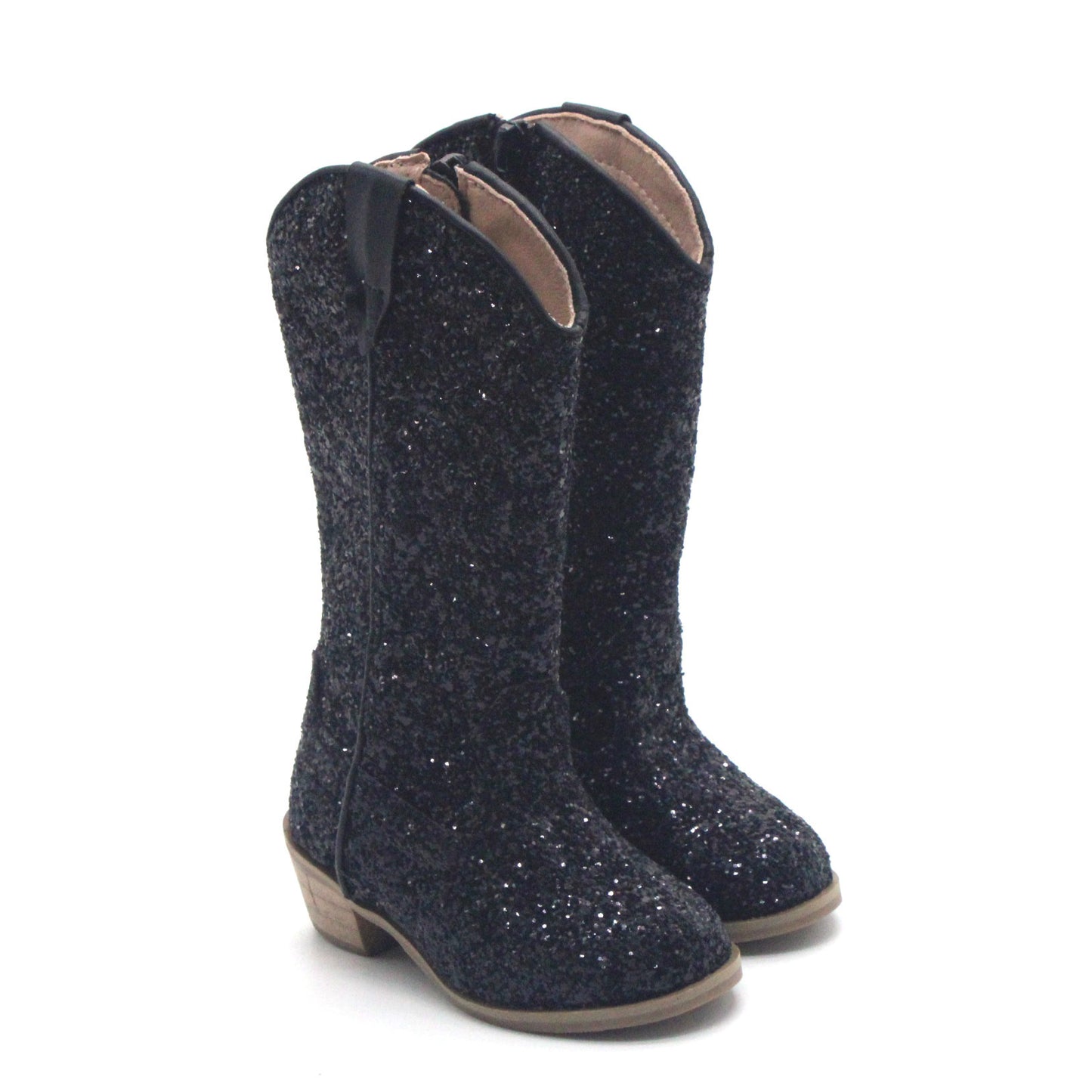 Botas altas retro con cremallera lateral en polvo de cebolla para niñas jóvenes y pequeñas