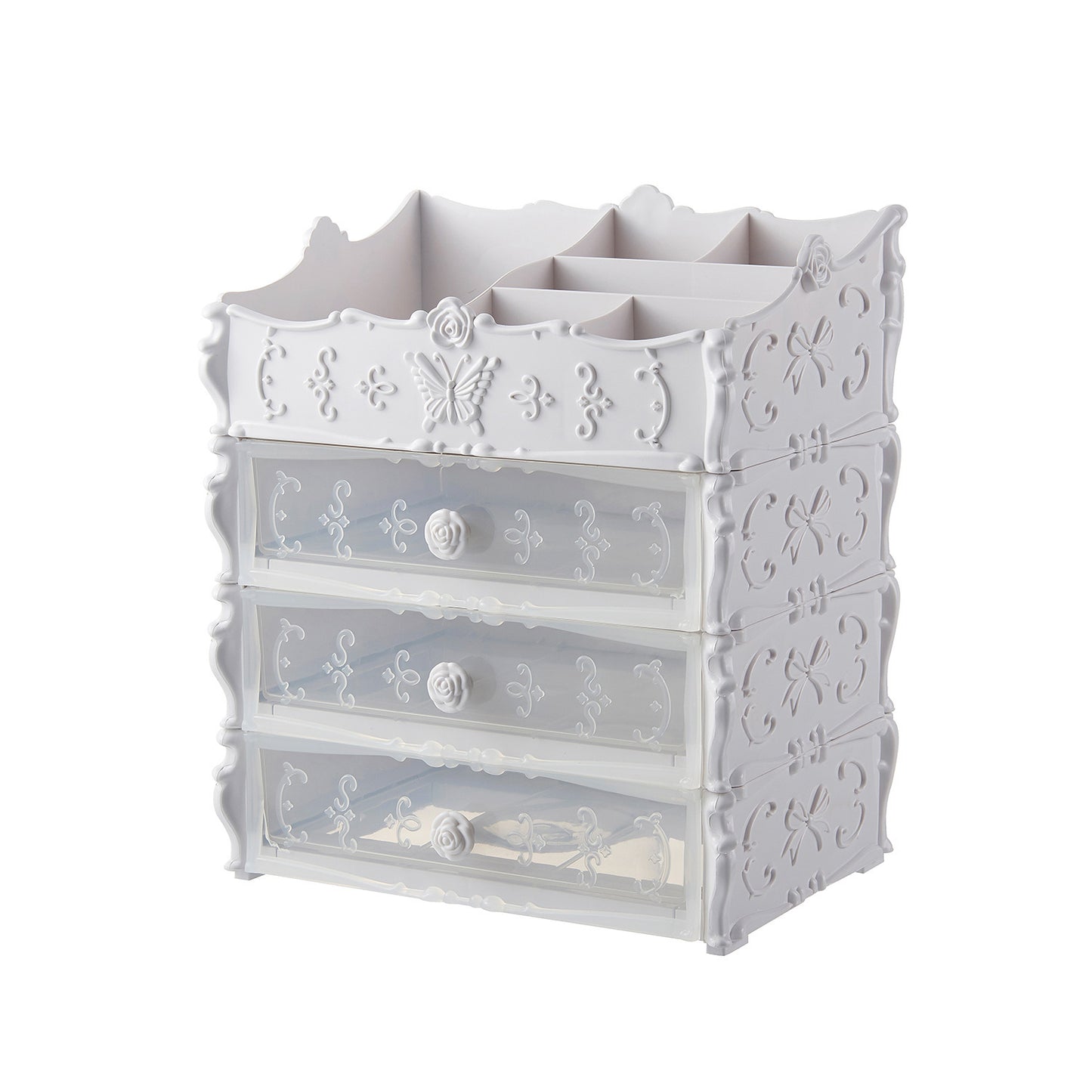 Organisateur de maquillage Transparent, boîte de rangement de cosmétiques, tiroir de bureau, bacs de rangement de bijoux et de beauté, rouge à lèvres, cadeaux de noël