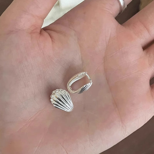 Shell Ear Clip Women's Fashion Simple Silvering Earrings