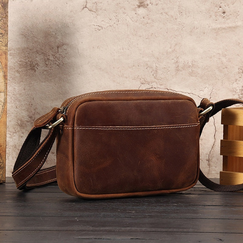 Bolso de hombro de piel de vaca para hombre, bandolera de nicho de gama alta, Retro, de cuero genuino