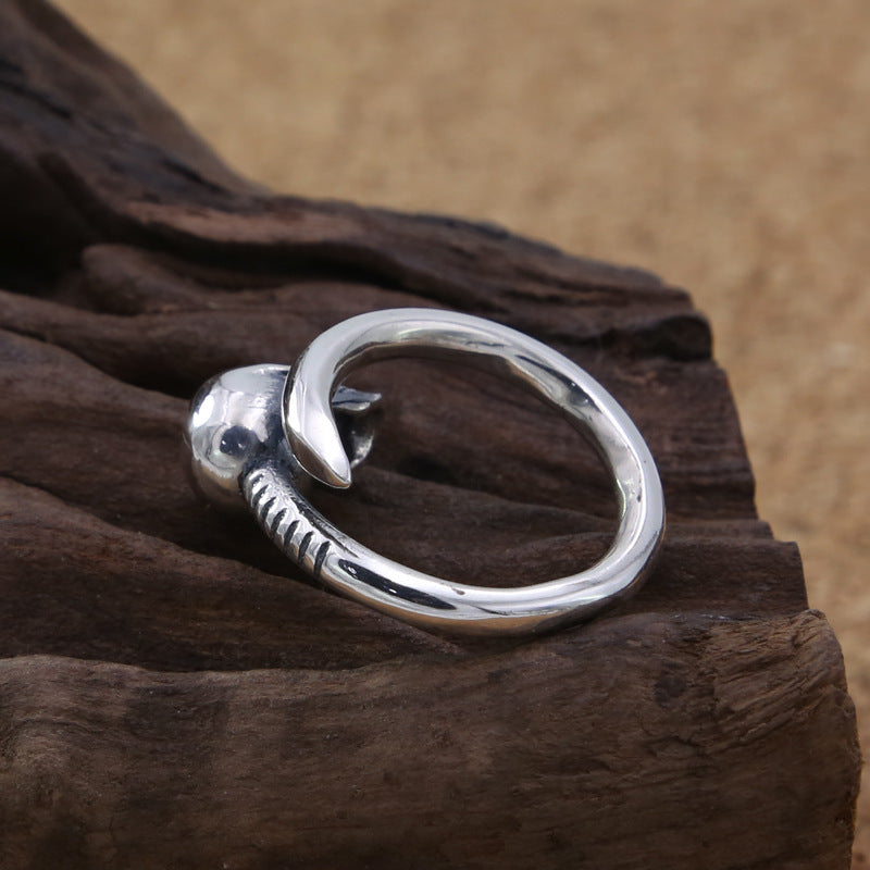 S925 Sterling Silver Ring Vintage Thai Silver Ornament Korean Style