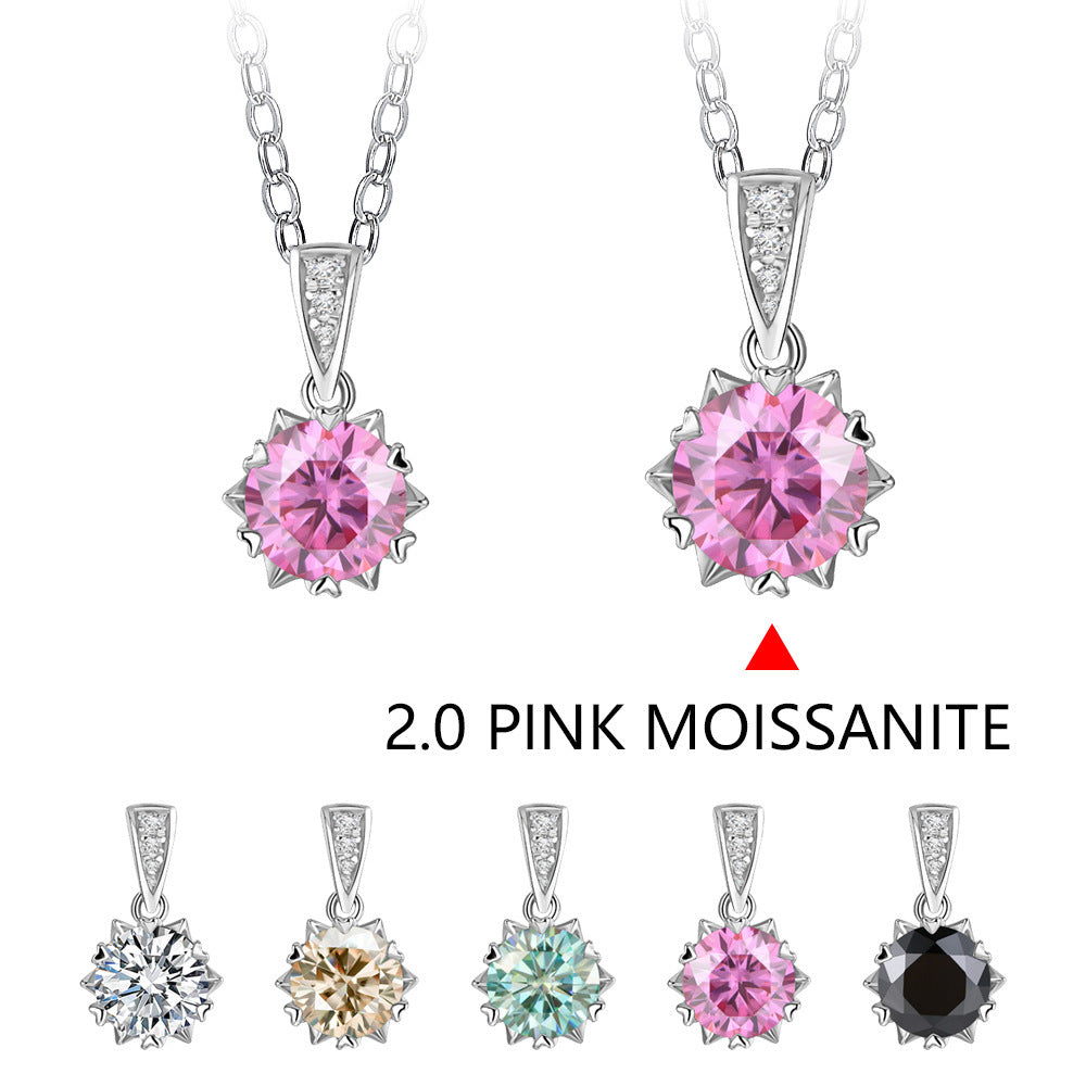 Collier flocon de neige Moissanite en argent Sterling 2 carats, Design d'intérêt spécial, à la mode, polyvalent