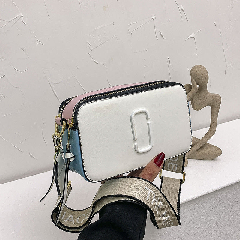 Bolso para cámara Retro Color de contraste minimalista pequeño cuadrado moderno bandolera de estilo occidental con un solo hombro