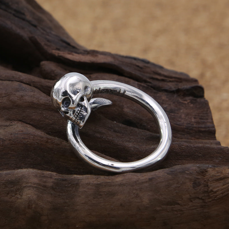 S925 Sterling Silver Ring Vintage Thai Silver Ornament Korean Style