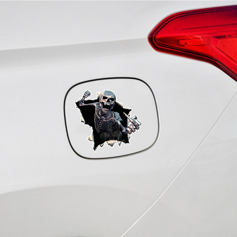 Autocollant de voiture de crâne effrayant frais et décoratif imperméable