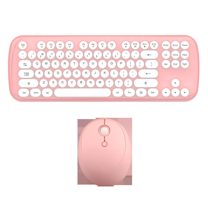 Ensemble clavier et souris sans fil filles couleur rétro