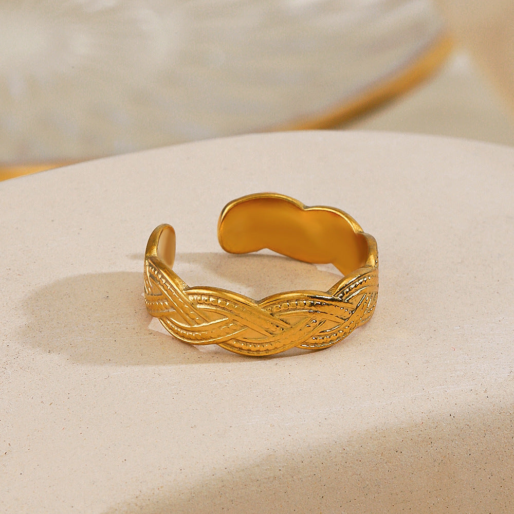 Retro Hip Hop Titanium Steel Ring Ladies