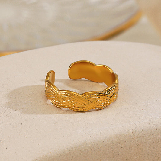 Bague rétro hip hop en acier titane pour femme