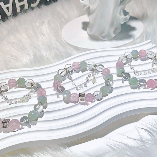 Bracelet en cristal naturel, ornement de Bracelet à pompon DIY