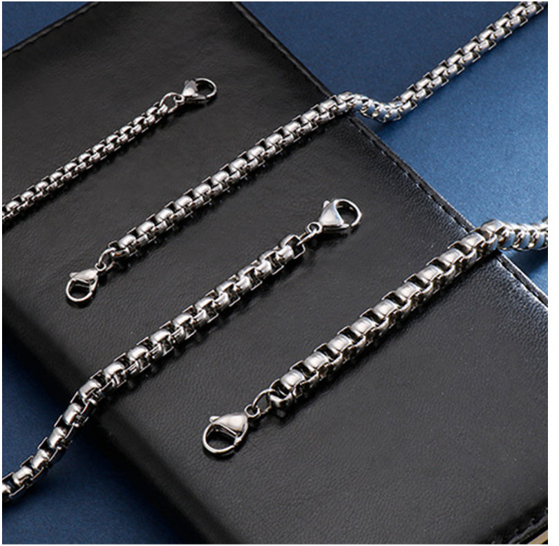 Bracelet pour homme avec perles carrées vieillies et vintage, ne se décolore pas