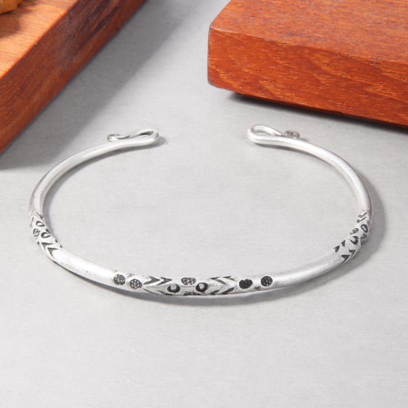 Retro Ethnic Style Handmade Silver Bracelet