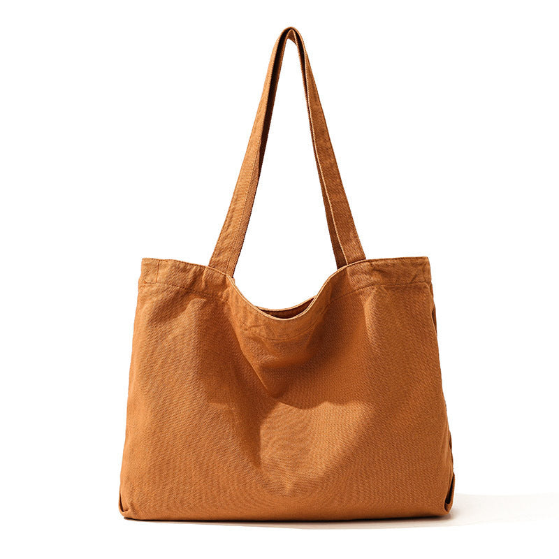 Plain Simple One-shoulder Canvas Bag