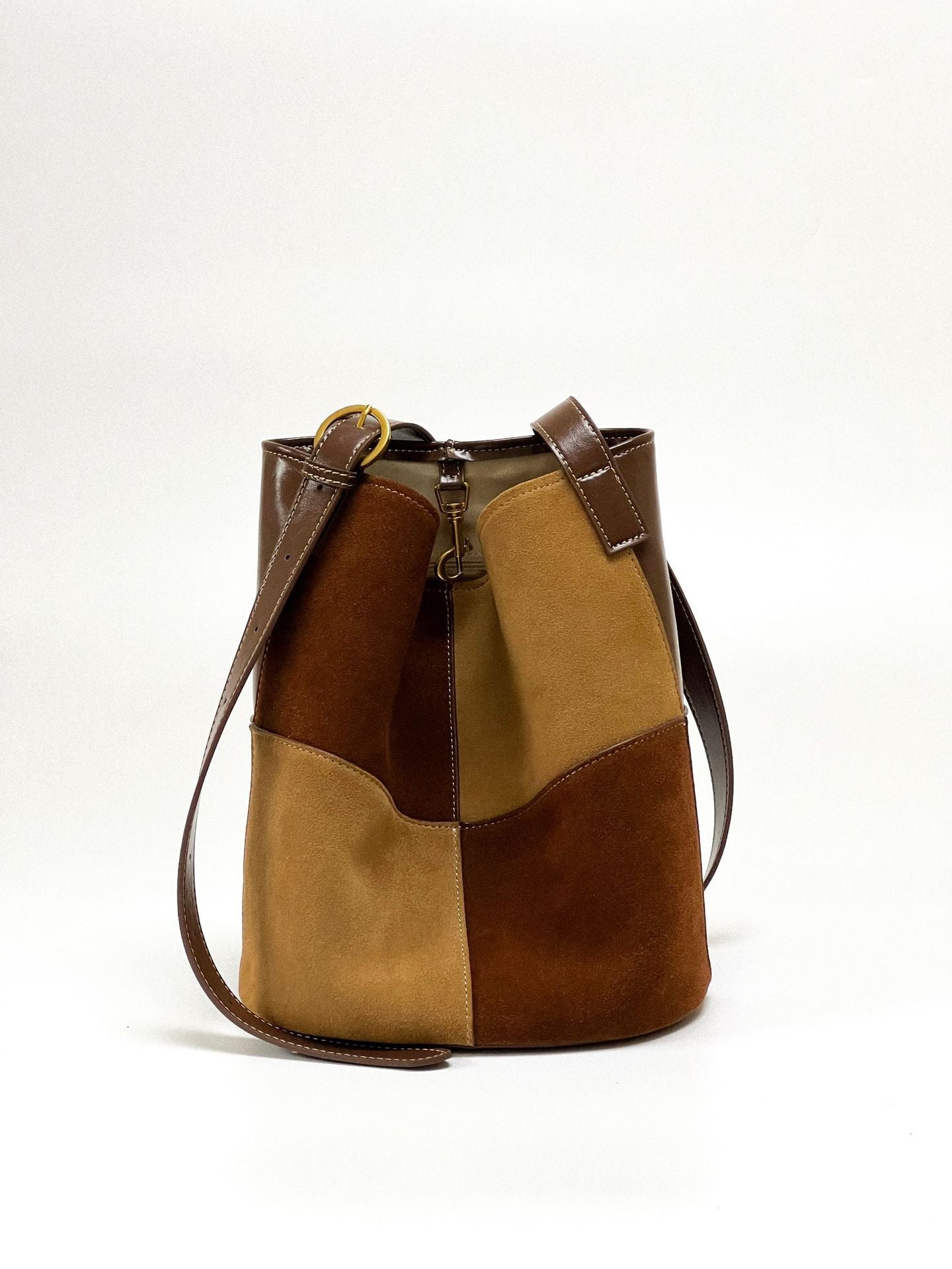Bolso de mujer a cuadros con retales, bandolera de hombro Retro de gama alta que combina con todo