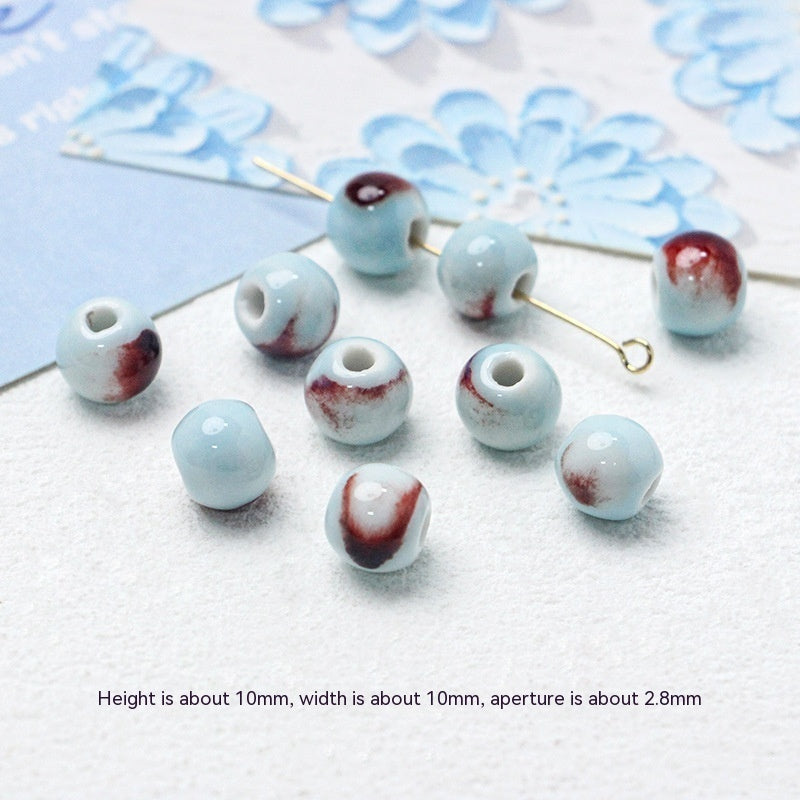 Série bleue en céramique japonaise dispersée, bricolage, collier de perles fait à la main, Bracelet, matériel de perles d'espacement