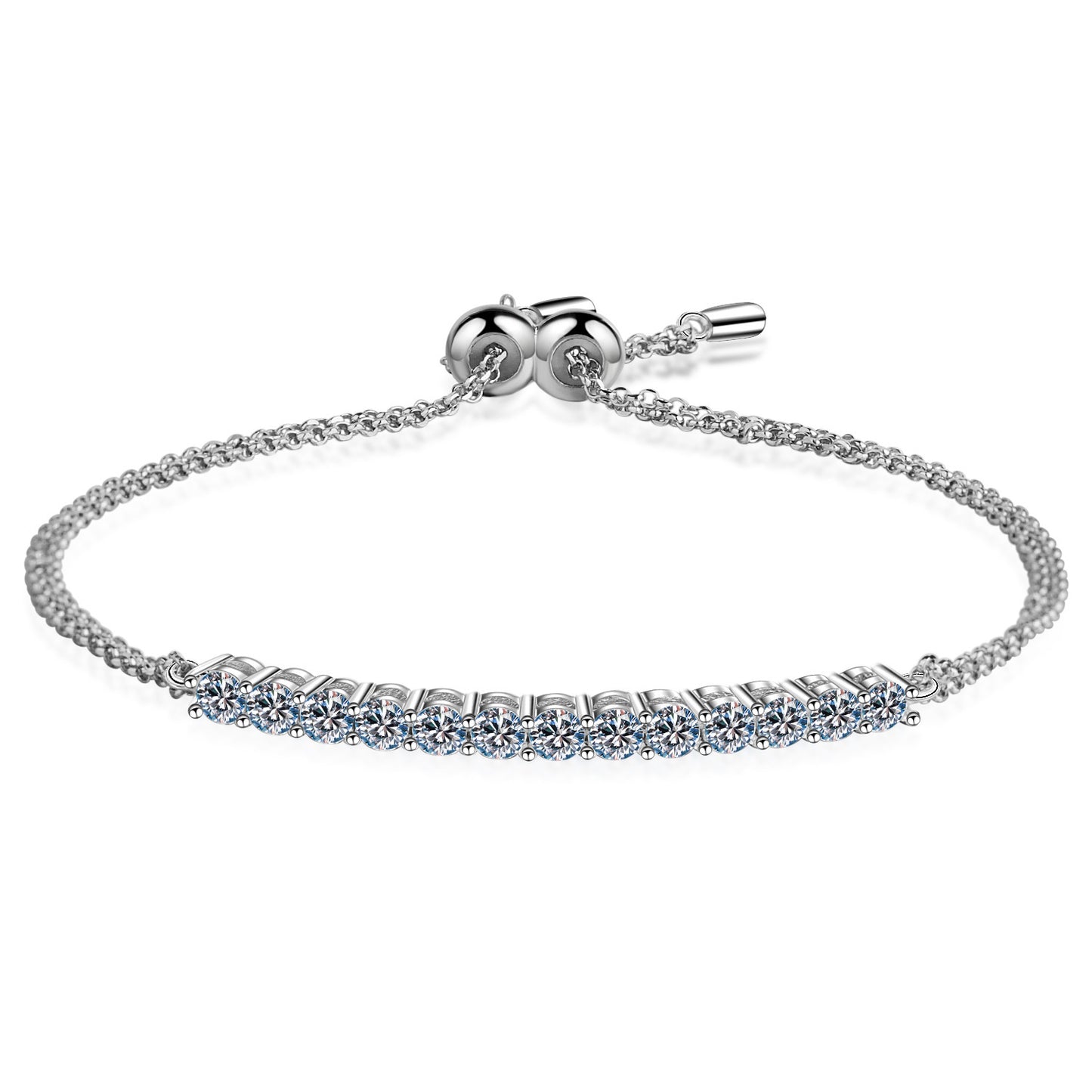 S925 Moissanite Silver Bracelet Female