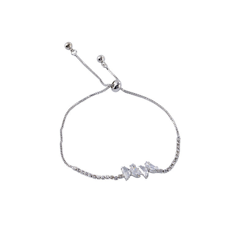 Bracelet à nœud en Zircon raffiné pour femmes, niche