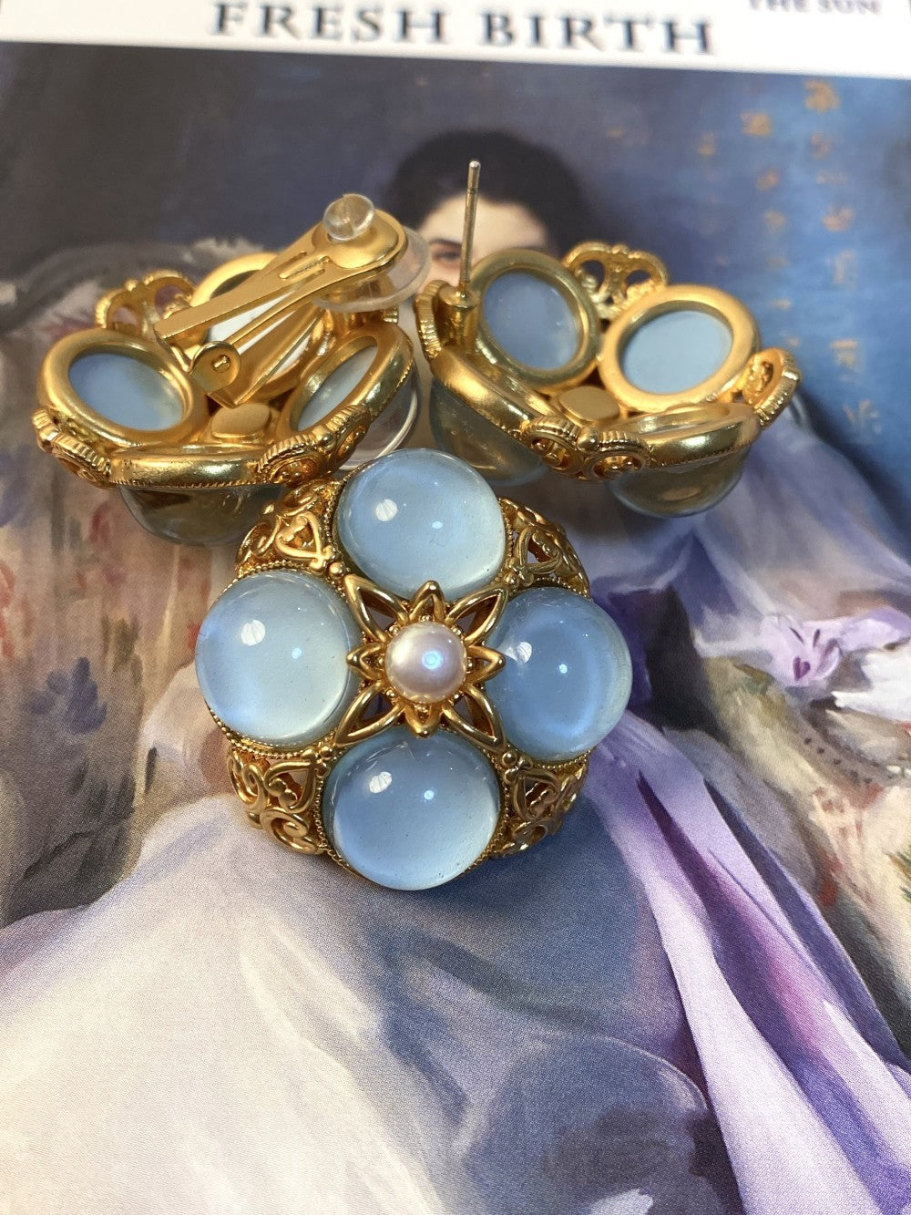 Retro Court Glaze Earring Ear Clip