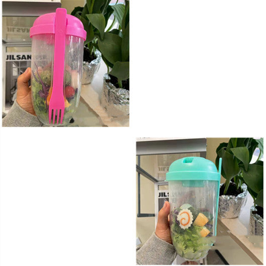 La tasse à salade de style Ins avec fourchette et couvercle est portable