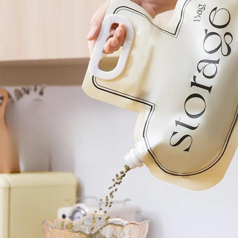 Bolsa de almacenamiento de granos de gran diámetro, buen sellado, ahorra espacio, material de PE de calidad alimentaria, arroz, trigo, frijoles, herramientas de almacenamiento de cocina para el hogar, utensilios de cocina