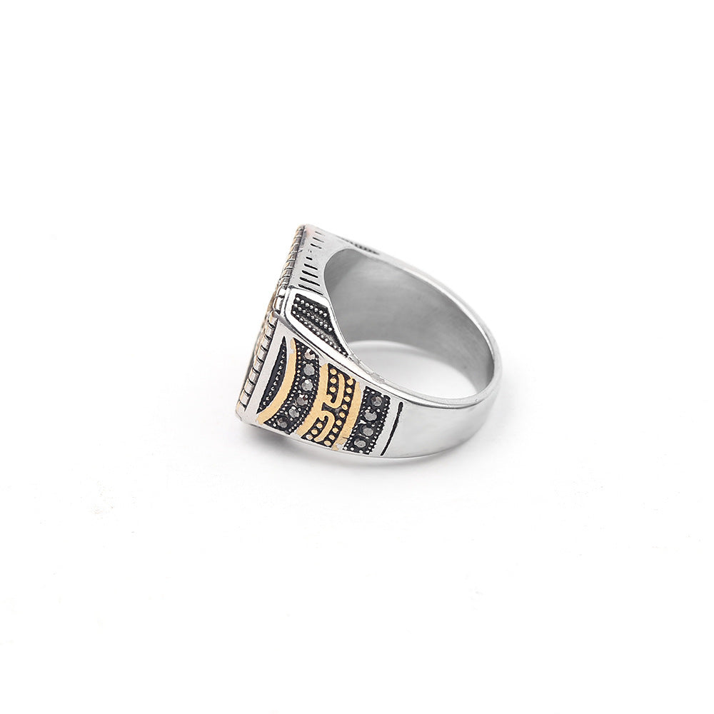 Retro Inlaid Teaching Men's Fashion Retro Ring Ornament