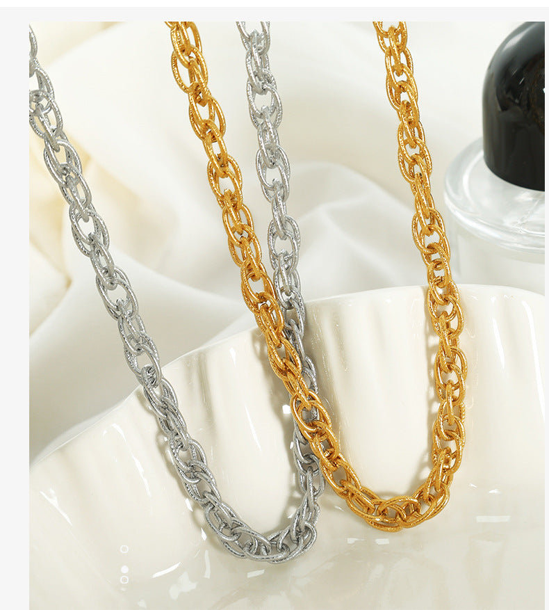 Woven Ring Buckle Titanium Steel Bracelet