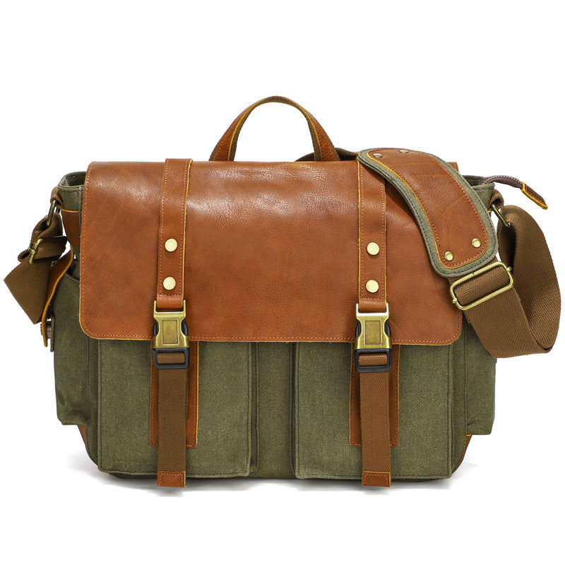Sac à bandoulière en toile cirée en cuir de vache première couche
