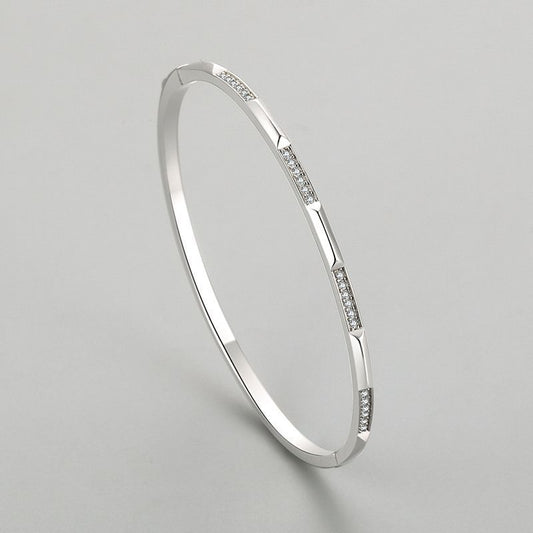 Bracelet en argent S925 pour femmes, Micro-incrusté de style coréen, léger et luxueux