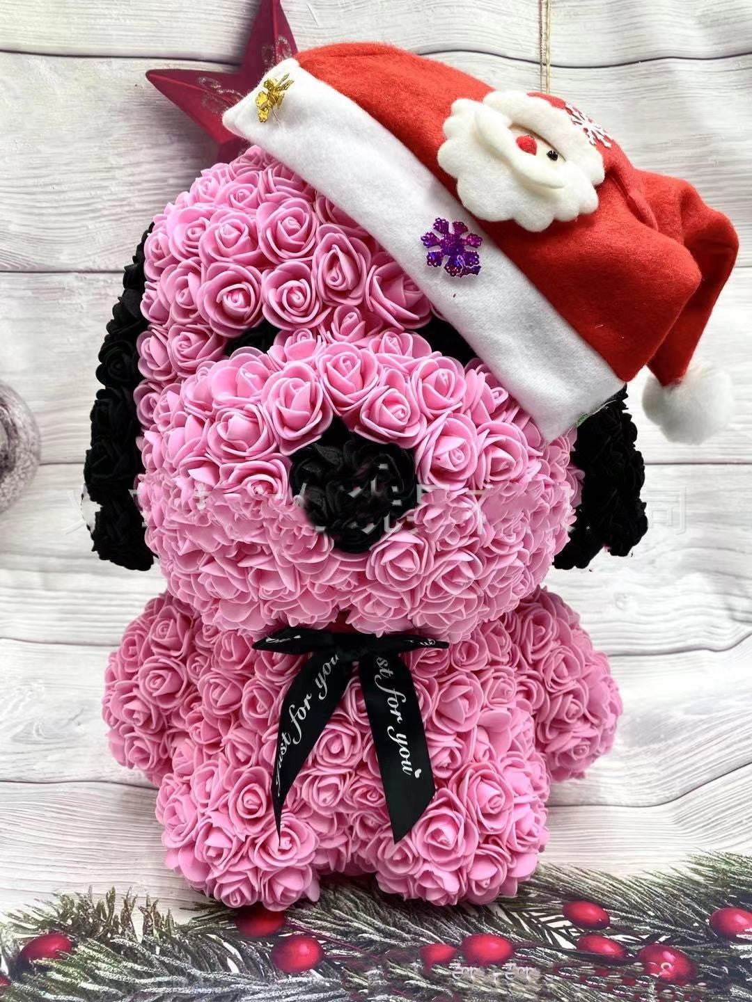 Saint Valentin Rose Carlin Savon Fleur Cadeau Créatif Rose Ours Chien